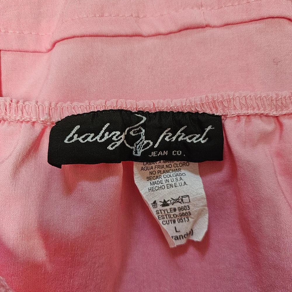 Vintage Y2K Baby Phat Pink Halter Zip Front Capri Pant Jumpsuit Size L - Picture 10 of 11